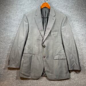 Lauren Ralph Lauren Blazer 42R 100% Wool Gray Single Breast 4 Button Cuff